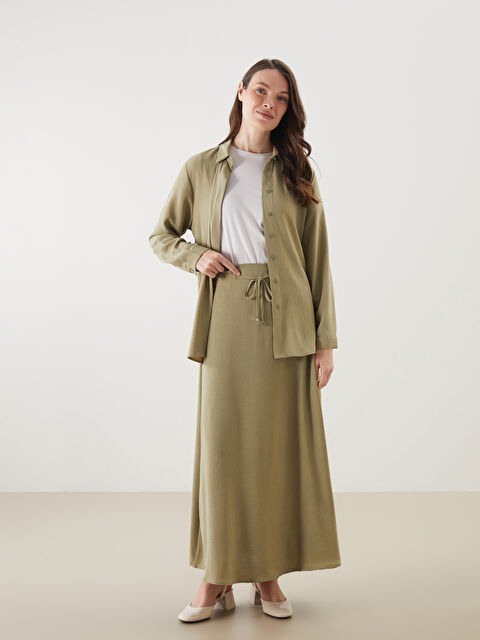 LCW Grace Beli Lastikli A Kesim Kadın Etek - S5NT11Z8-HDU