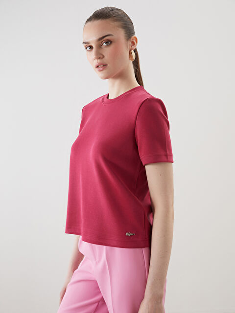 LCW Vision Bisiklet Yaka Modal Karışımlı Kadın Tişört - S5NT25Z8-HMH