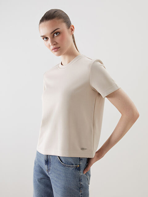 LCW Vision Bisiklet Yaka Modal Karışımlı Kadın Tişört - S5NT25Z8-YJF