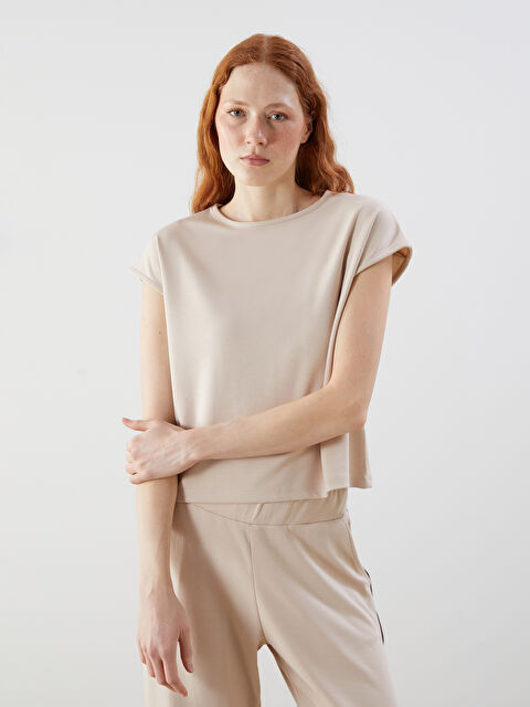 Natuvera Bisiklet Yaka Kadın Tişört - S5NT65Z8-ZUZ