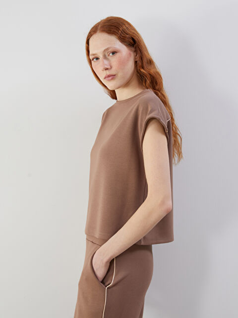 Natuvera Bisiklet Yaka Kadın Tişört - S5NT65Z8-ZYF