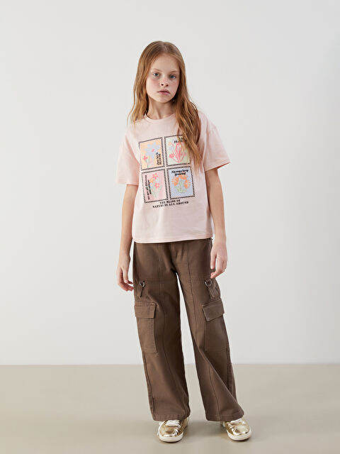 LCW Kids Beli Ayarlanabilir Lastikli Kız Çocuk Kargo Pantolon - S5NU93Z4-HDP