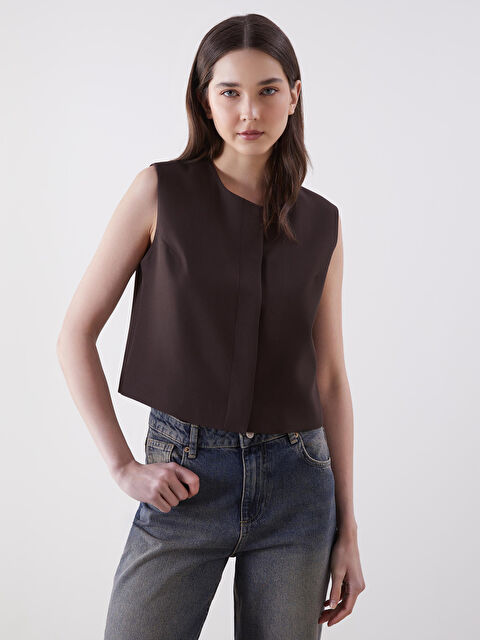 LCW Vision Bisiklet Yaka Kadın Klasik Yelek - S5NV08Z8-CT9