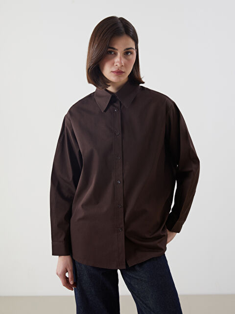 LCW Modest Poplin Kadın Gömlek Tunik - S5NV51Z8-DJ7