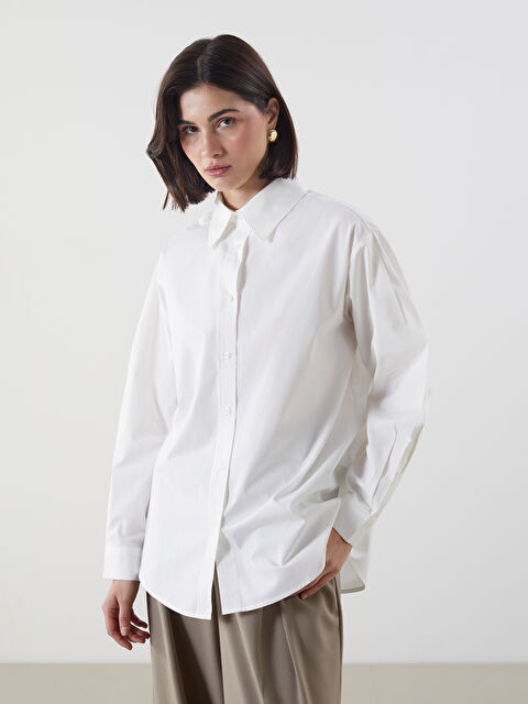 LCW Modest Poplin Kadın Gömlek Tunik - S5NV51Z8-EEW