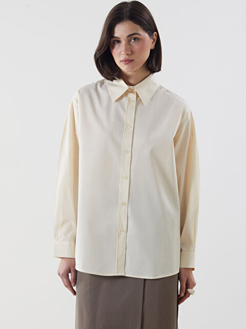LCW Modest Poplin Kadın Gömlek Tunik - S5NV51Z8-FEJ