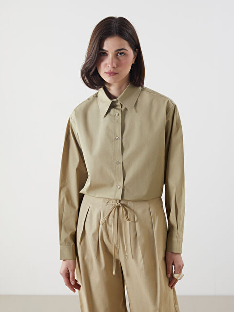 LCW Modest Poplin Kadın Gömlek Tunik - S5NV51Z8-JCM