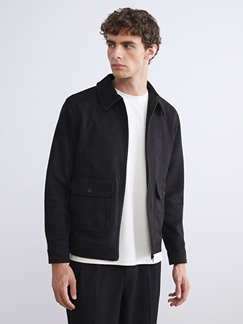 SOUTHBLUE Standart Kalıp Gömlek Yaka Süet Erkek Ceket - S5NV64Z8-CVL