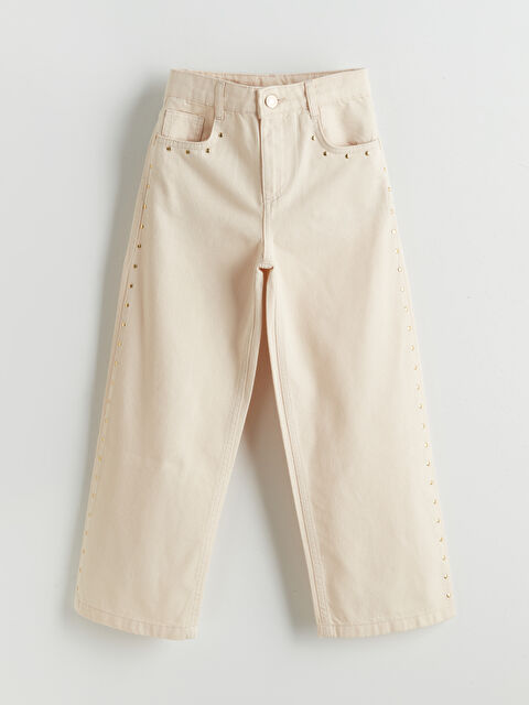 LCW Kids Beli Ayarlanabilir Lastikli Kız Çocuk Pantolon - S5NV79Z4-RMT
