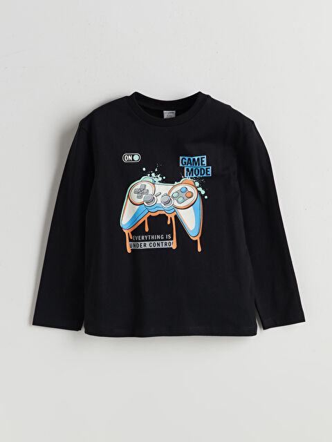 LCW Kids Bisiklet Yaka Baskılı Erkek Çocuk Tişört - S5NV88Z1-CVL