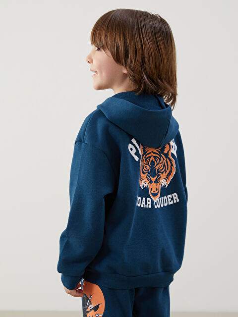 LCW Kids Kapüşonlu Fermuarlı Erkek Çocuk Sweatshirt - S5NV91Z1-HKC