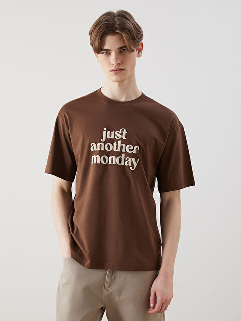 XSIDE Bisiklet Yaka Baskılı Penye Erkek Tişört - S5NY33Z8-RU0