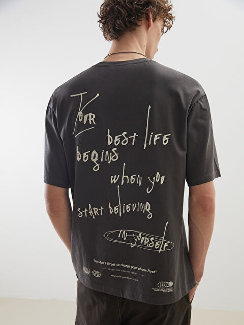 XSIDE Bisiklet Yaka Baskılı Penye Erkek Tişört - S5NY36Z8-HDE