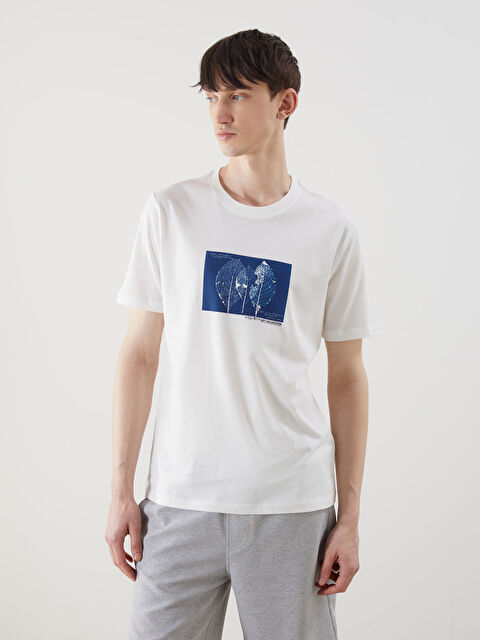 XSIDE Bisiklet Yaka Baskılı Penye Erkek Tişört - S5NY38Z8-R9J