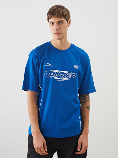 XSIDE Bisiklet Yaka Baskılı Penye Erkek Tişört - S5NY45Z8-HMA