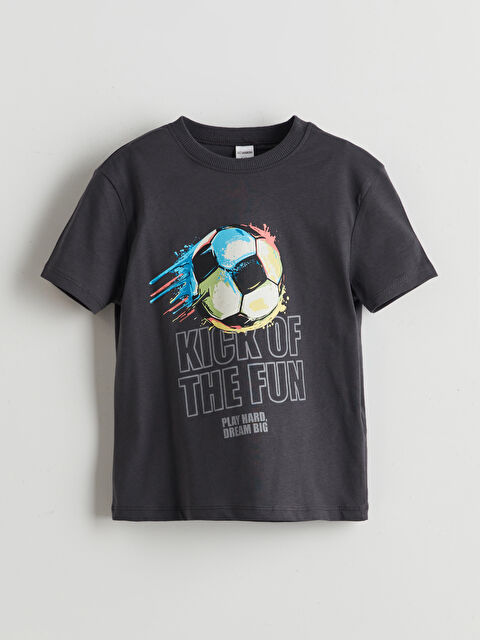 LCW Kids Baskılı Pamuklu Erkek Çocuk Tişört - S5NY47Z1-HEF