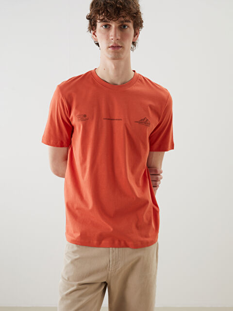 XSIDE Bisiklet Yaka Baskılı Penye Erkek Tişört