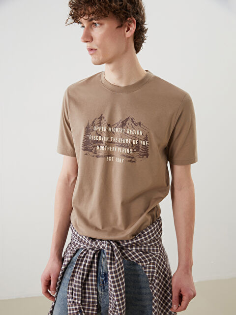 XSIDE Bisiklet Yaka Baskılı Penye Erkek Tişört - S5NY58Z8-Y5N