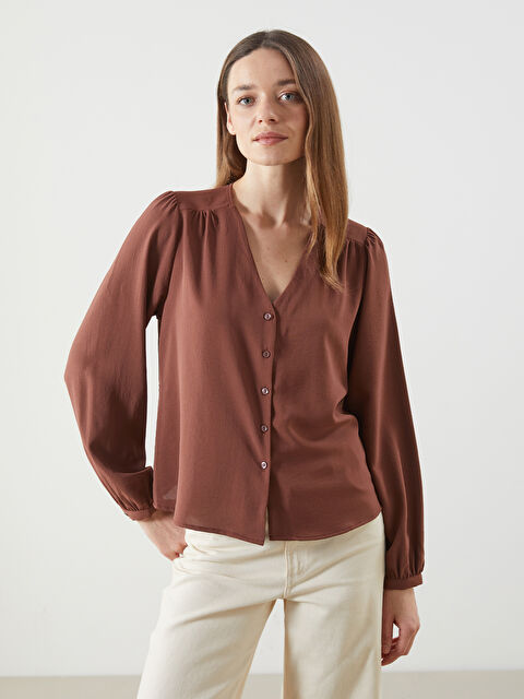 LCWAIKIKI Classic V Yaka Kadın Bluz - S5NY78Z8-HFT