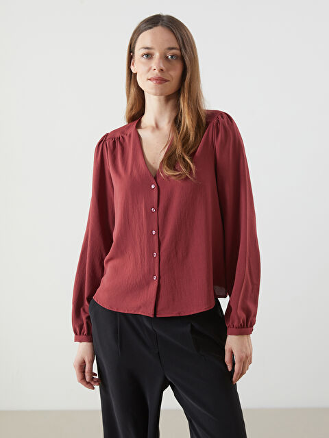 LCWAIKIKI Classic V Yaka Kadın Bluz - S5NY78Z8-HPZ