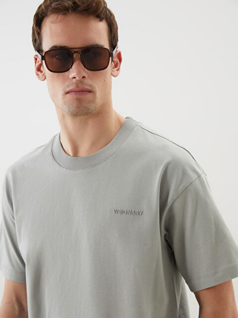 LCW Vision Bisiklet Yaka Baskılı Penye Erkek Tişört - S5NY95Z8-GLJ