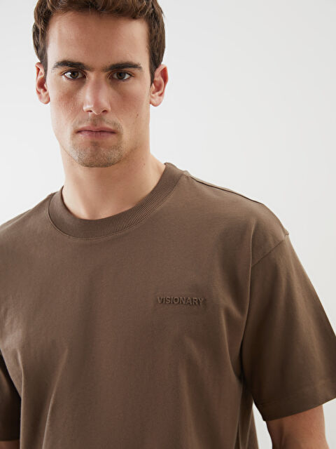 LCW Vision Bisiklet Yaka Baskılı Penye Erkek Tişört - S5NY95Z8-HDP