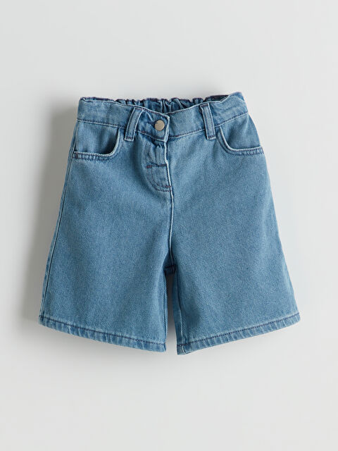 LCW Kids Beli Ayarlanabilir Kız Çocuk Jean Şort - S5O030Z1-507