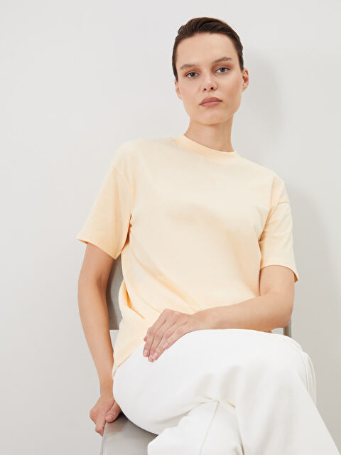 LCW Modest Dik Yaka Kadın Tişört - S5O045Z8-FZW