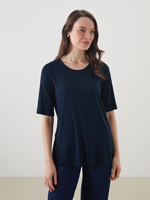 LCW Grace Bisiklet Yaka Kadın Tişört - S5O048Z8-E1J