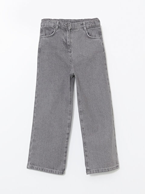 LCW Kids Beli Lastikli Kız Çocuk Jean Pantolon