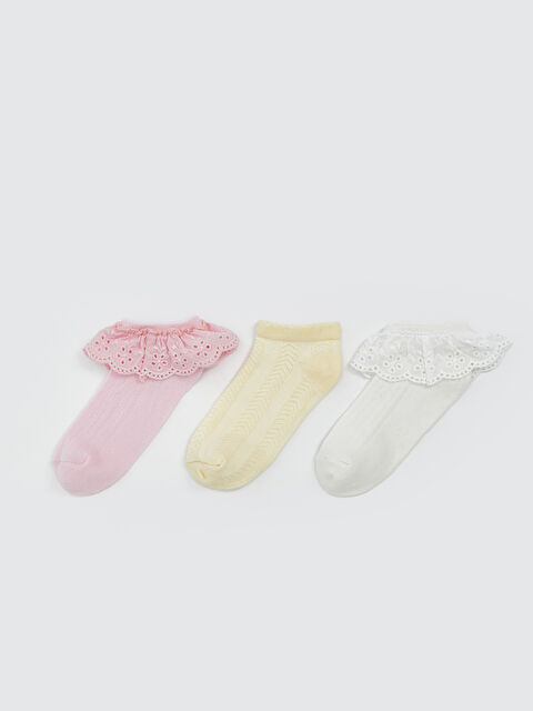 LCW Kids گۆرەوی قاچی كچان بە دیزاینی توری سێ دانە - S5O078Z4-J3N