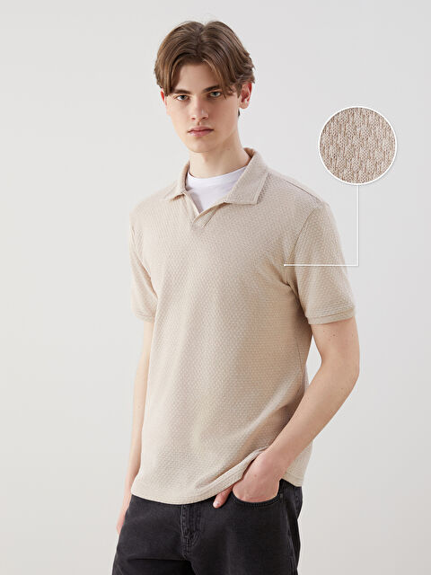 XSIDE Polo Yaka Erkek Dokulu Tişört - S5O081Z8-HZZ