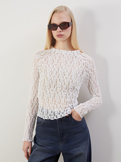 XSIDE Bisiklet Yaka Dantelli Kadın Body - S5O088Z8-R9J