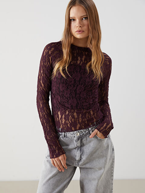 XSIDE Bisiklet Yaka Dantelli Kadın Body - S5O088Z8-YYP