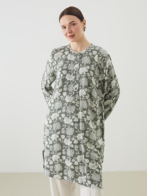 LCW Grace Hakim Yaka Çiçekli Kadın Tunik - S5O092Z8-LRR