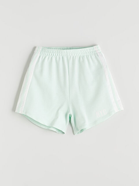 LCW Kids Beli Lastikli NYC Baskılı Kız Çocuk Şort - S5O096Z4-8RT