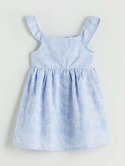 LCW Kids Bisiklet Yaka Nakışlı Kız Çocuk Elbise - S5O126Z1-ENS