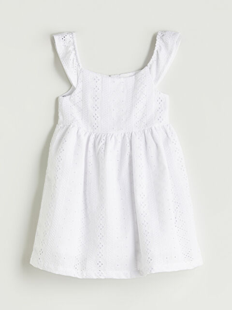 LCW Kids Bisiklet Yaka Nakışlı Kız Çocuk Elbise - S5O126Z1-J5E