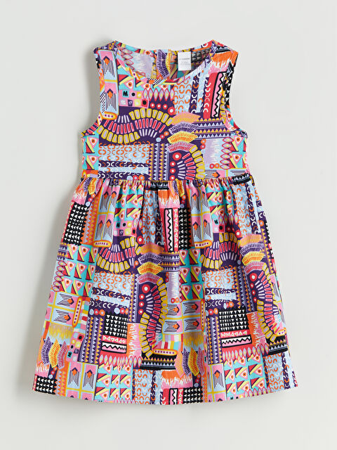 LCW Kids Bisiklet Yaka Kız Çocuk Poplin Elbise - S5O127Z1-F9C