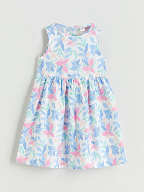 LCW Kids Bisiklet Yaka Kız Çocuk Poplin Elbise - S5O127Z1-LRA