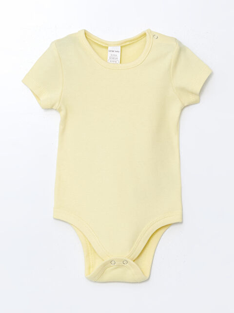 LCW baby Bisiklet Yaka Basic Kız Bebek Çıtçıtlı Bodysuit - S5O131Z1-FSR