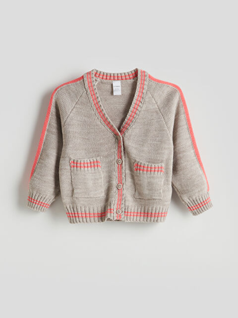 LCW Kids V Yaka Kız Çocuk Triko Hırka - S5O133Z1-CT3