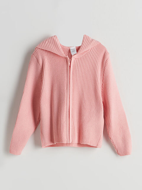 LCW Kids Fermuarlı Kapüşonlu Kız Çocuk Hırka - S5O134Z1-CS3