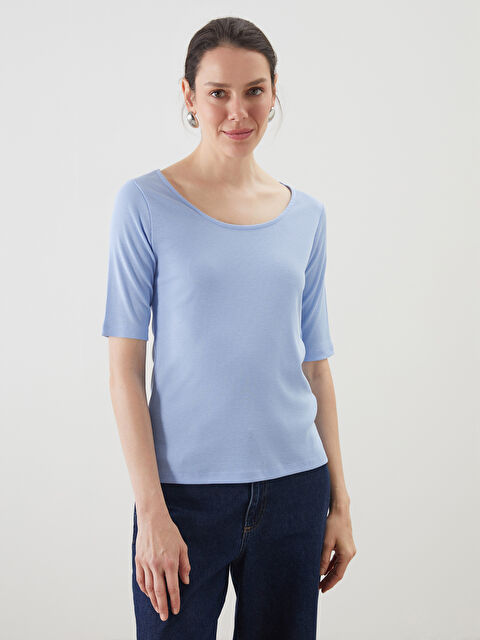 LCWAIKIKI Classic U Yaka Kadın Tişört - S5O197Z8-JP6