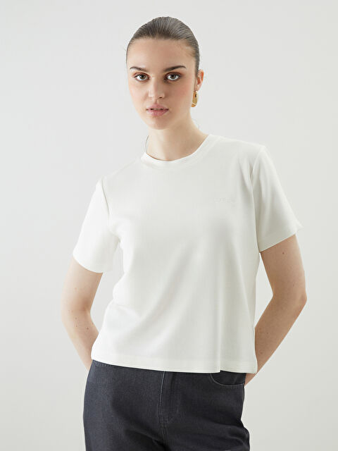 LCW Vision Crew Neck Embroidered Women's T-Shirt - S5O215Z8-R9J