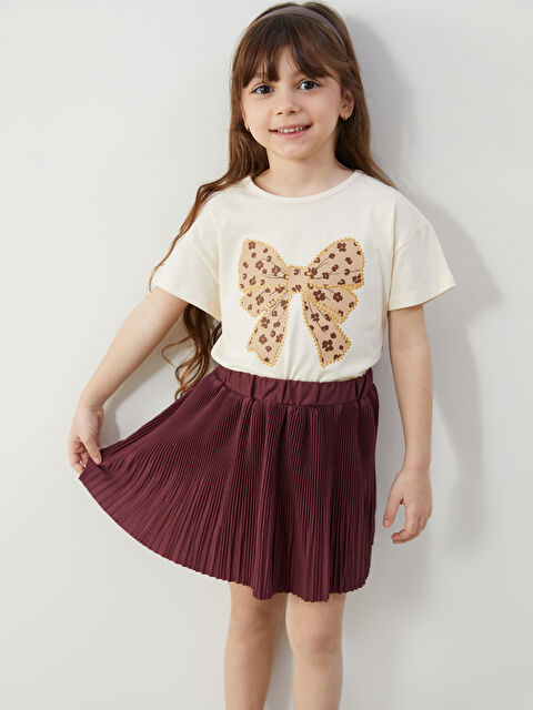 LCW Kids Beli Lastikli Pileli Kız Çocuk Etek - S5O222Z1-CWK