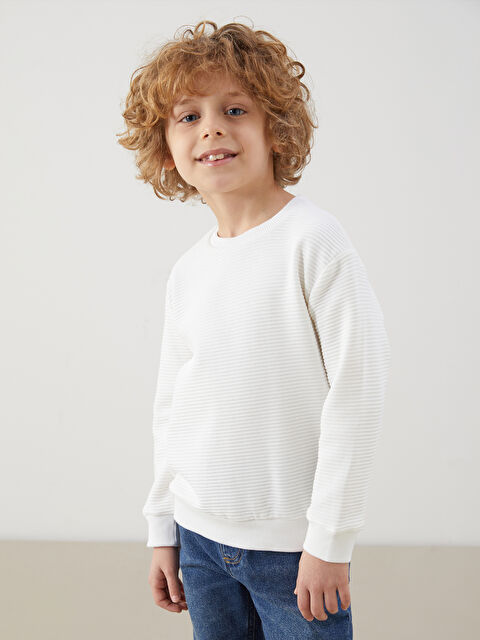 LCW Kids Bisiklet Yaka Basic Erkek Çocuk Sweatshirt - S5O254Z1-R9J