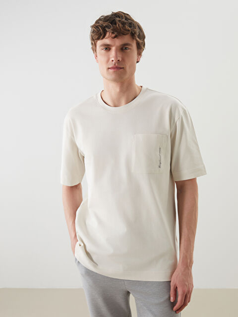 LCW Vision Bisiklet Yaka Baskılı Penye Erkek Tişört - S5O256Z8-FRR