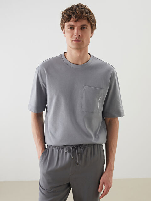 LCW Vision Bisiklet Yaka Baskılı Penye Erkek Tişört - S5O256Z8-GSE