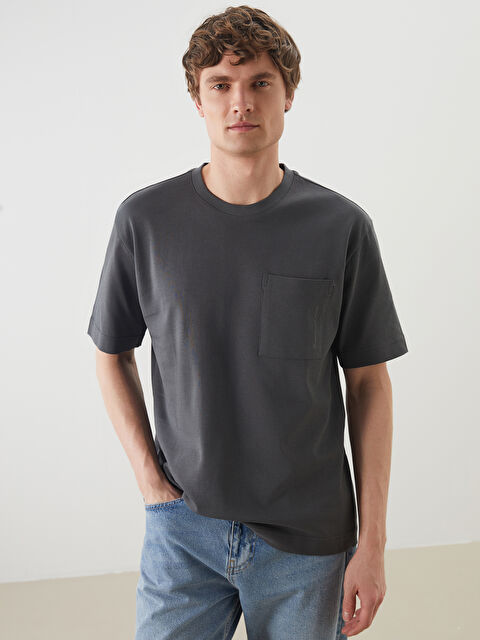 LCW Vision Bisiklet Yaka Baskılı Penye Erkek Tişört - S5O256Z8-R3Y